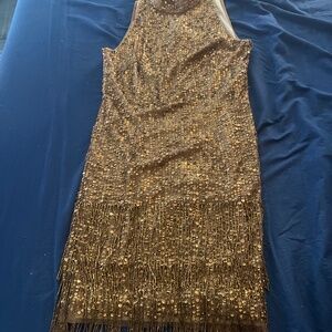 Melanie Lynn gold sequined dress